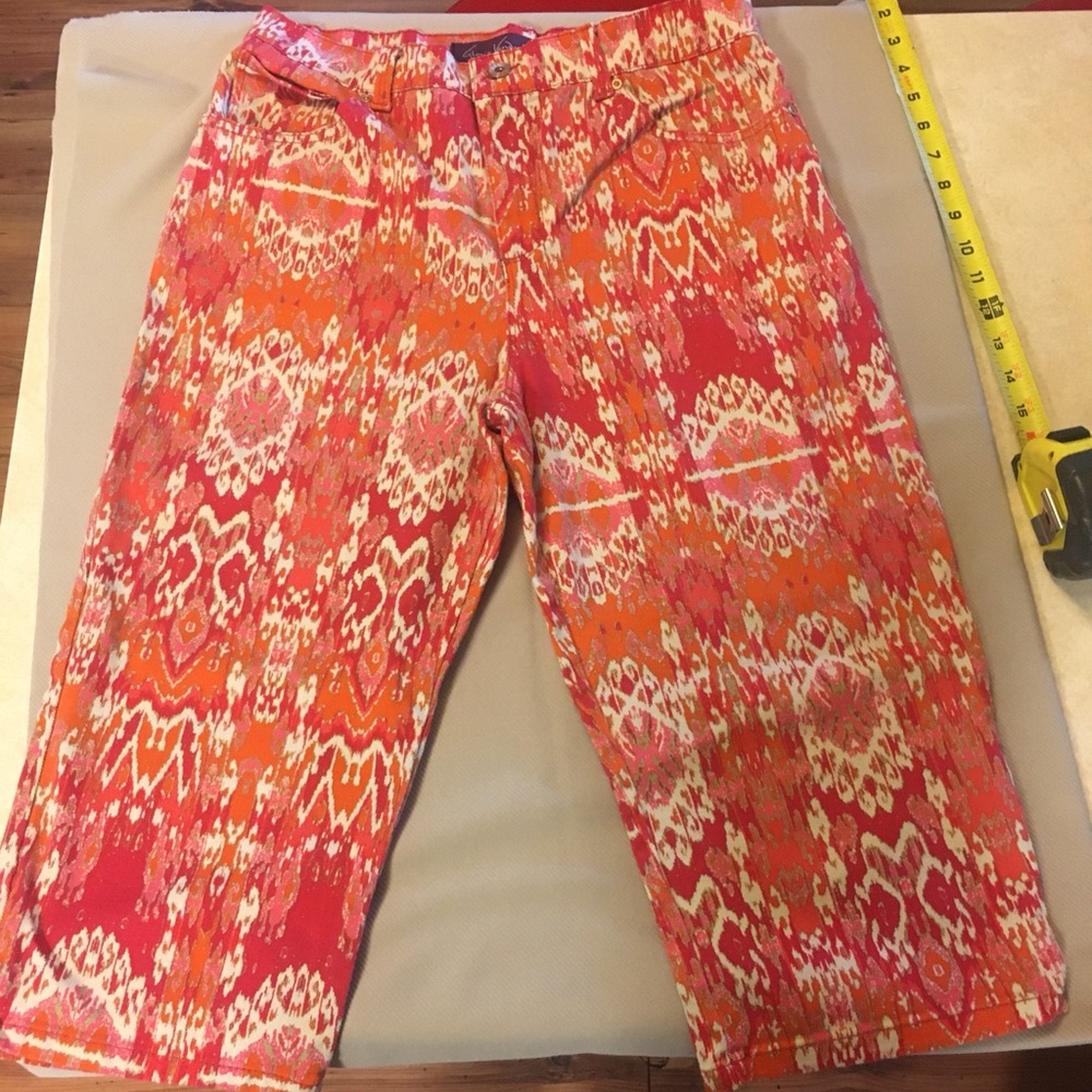 Gloria Vanderbilt Amanda Capris Jeans/Pants; Size 12 P; Multi-Colored